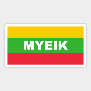 Myeik City in Myanmar Flag Colors Sticker